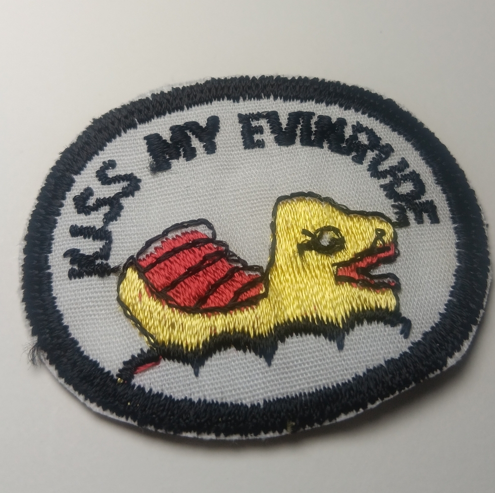 Vintage Outboard Motor Boating Patch " Kiss My Evinrude" Embroidered Applique
